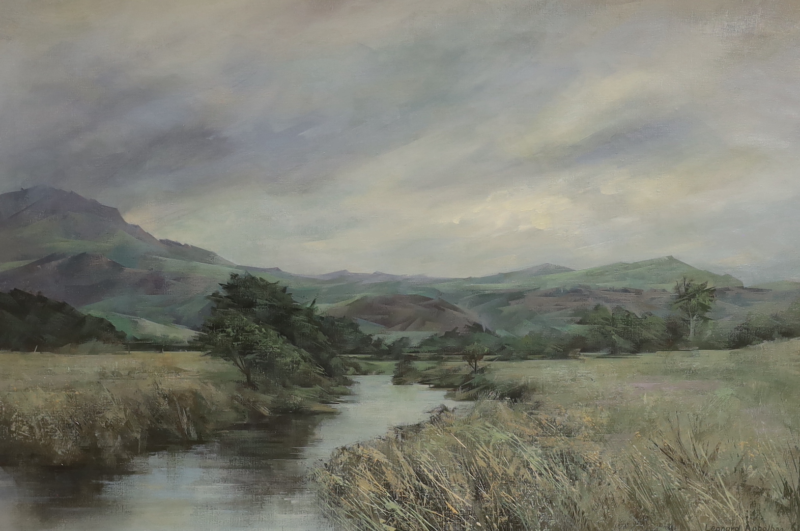 Leonard Appelbee (1914-2000), oil on canvas, 'Afon Croeser', signed and dated '61, Howard Roberts Gallery label verso, 50 x 75cm